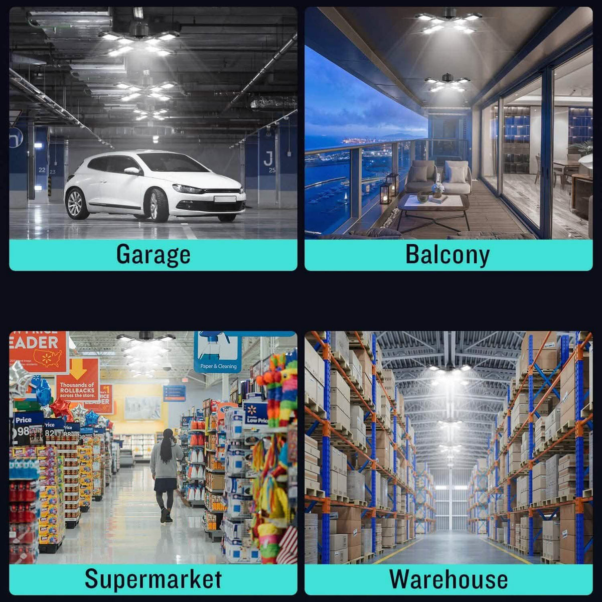 15000LM LED Shop Light with E26/E27 Indoor Lighting - Tophatter Daily Deals