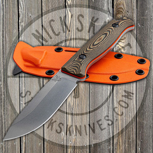 Benchmade - Saddle Mountain - Richlite/Orange G10 Handle - CPM-S90V - Fixed Blade - 15002-1 Knives - Tophatter Daily Deals