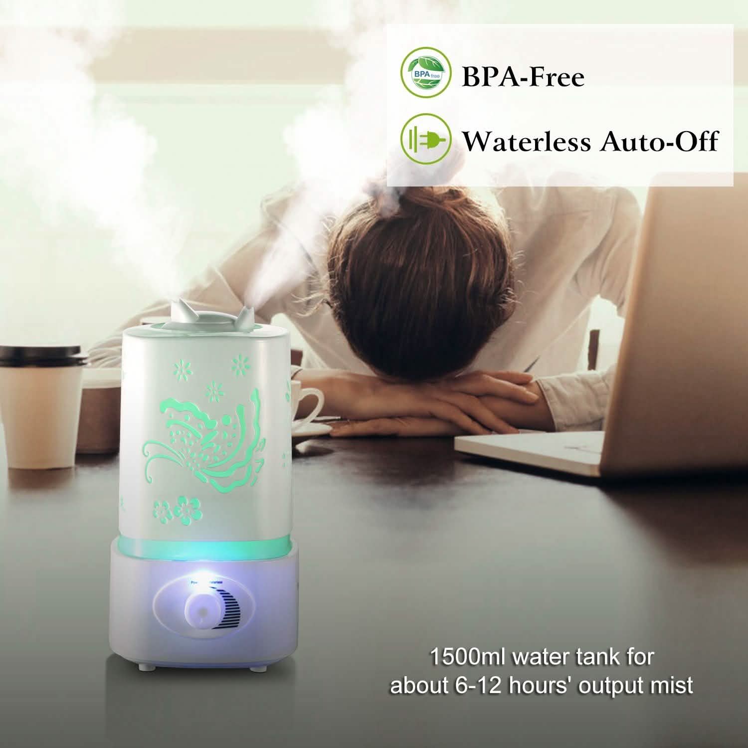 1500ml Ultrasonic Aroma Essential Oil Diffuser Health & Wellness - Tophatter Daily Deals