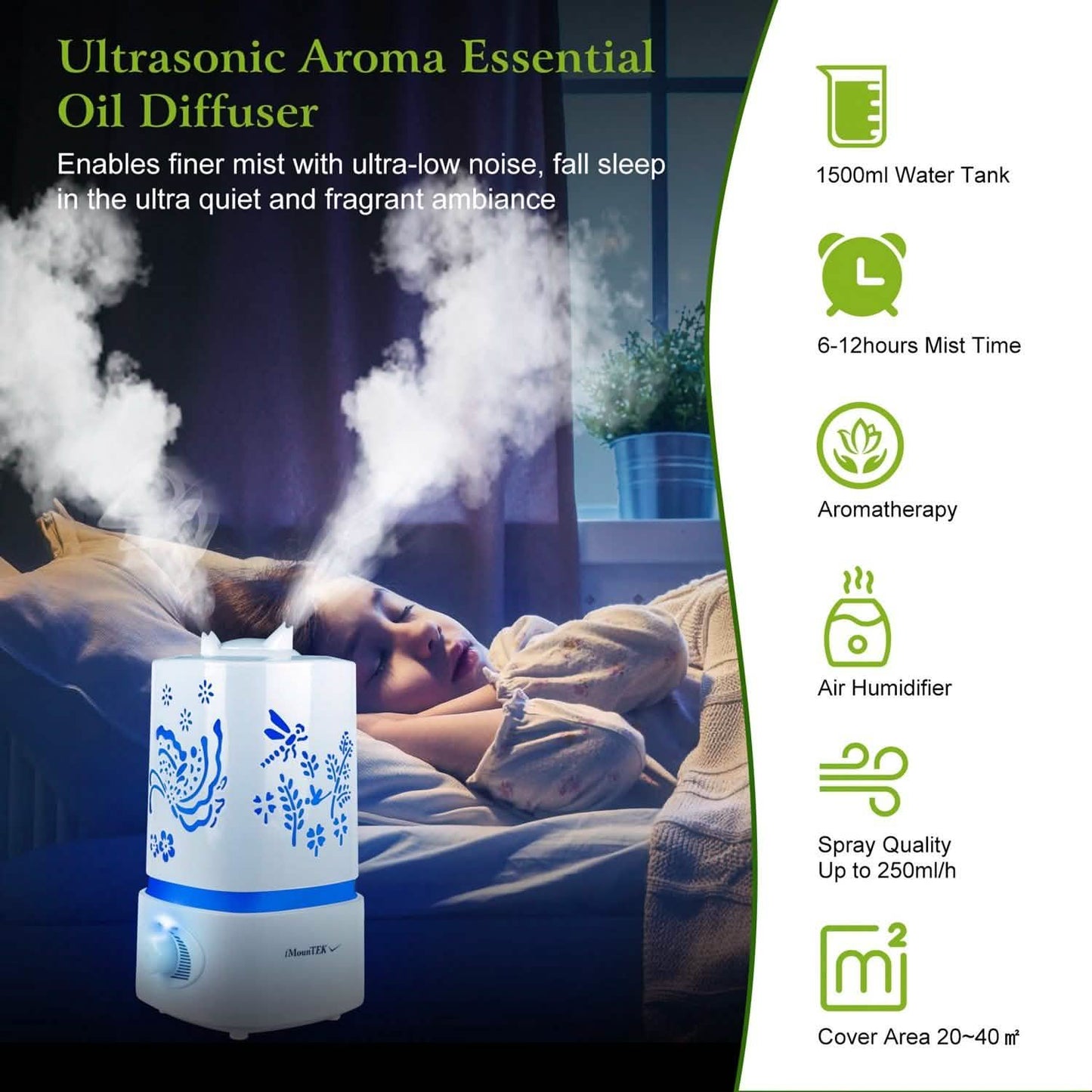 1500ml Ultrasonic Aroma Essential Oil Diffuser Health & Wellness - Tophatter Daily Deals