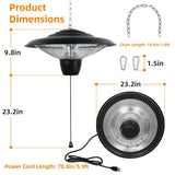 1500W Outdoor Hanging Patio Ultra-Quiet Electric Heating Lamp Garden & Patio - Tophatter Daily Deals