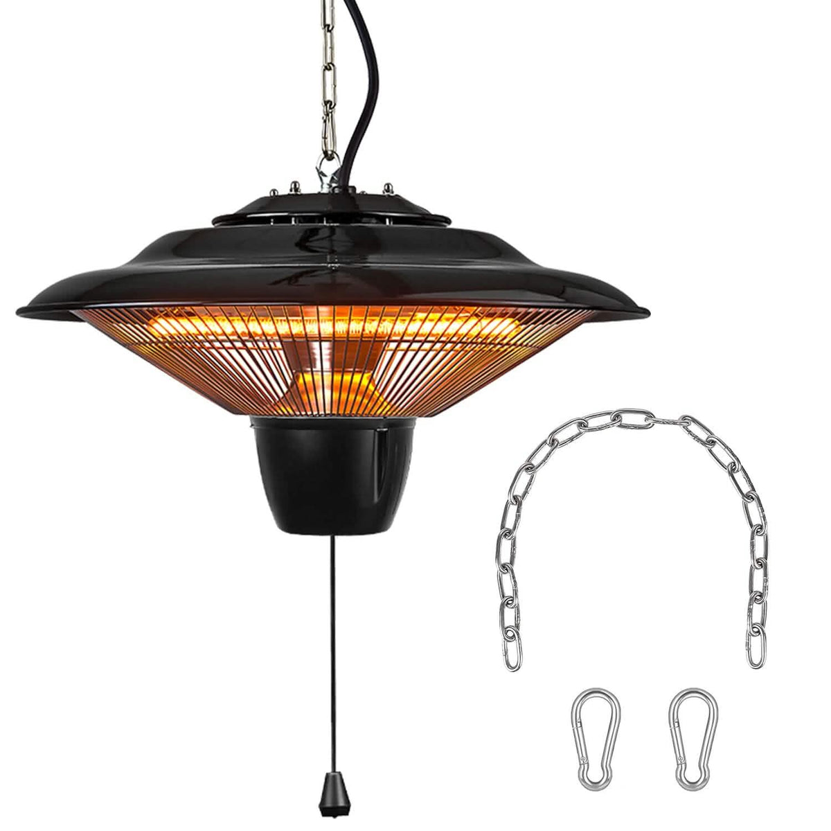 1500W Outdoor Hanging Patio Ultra-Quiet Electric Heating Lamp Garden & Patio - Tophatter Daily Deals