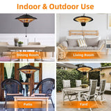 1500W Outdoor Hanging Patio Ultra-Quiet Electric Heating Lamp Garden & Patio - Tophatter Daily Deals