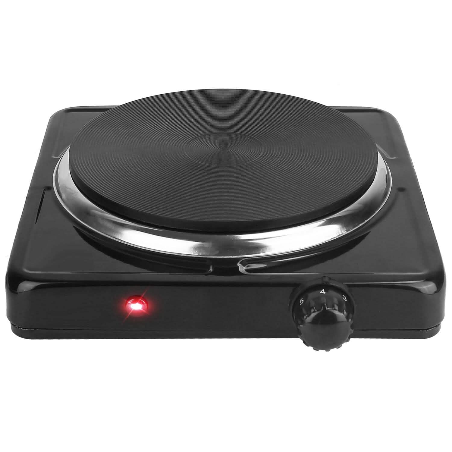 1500W Portable Heating Hot Plate Stove Countertop with Non Slip Rubber Black Kitchen Appliances - Tophatter Daily Deals