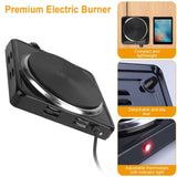 1500W Portable Heating Hot Plate Stove Countertop with Non Slip Rubber Kitchen Appliances - Tophatter Daily Deals