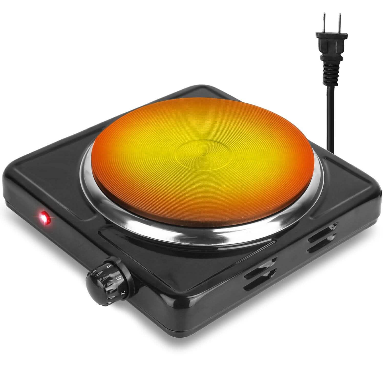 1500W Portable Heating Hot Plate Stove Countertop with Non Slip Rubber Kitchen Appliances - Tophatter Daily Deals