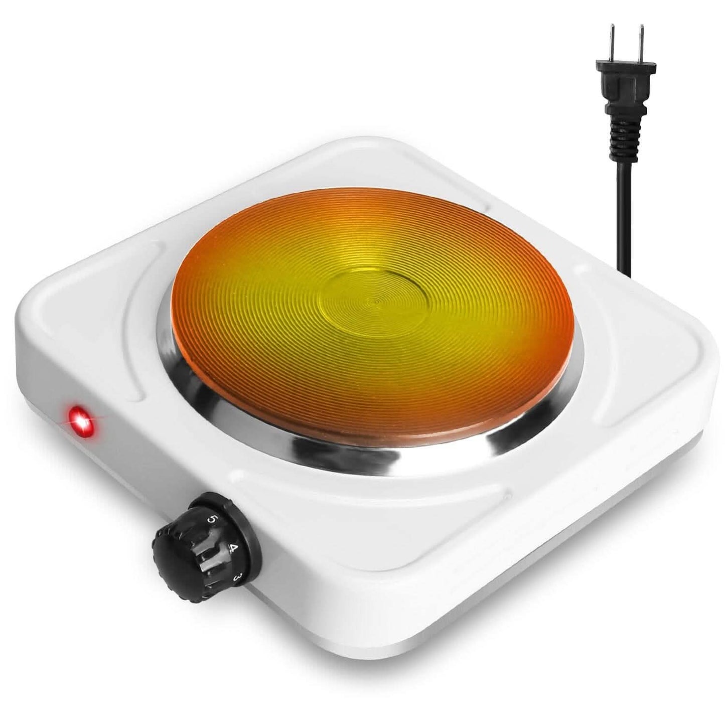 1500W Portable Heating Hot Plate Stove Countertop with Non Slip Rubber Kitchen Appliances - Tophatter Daily Deals