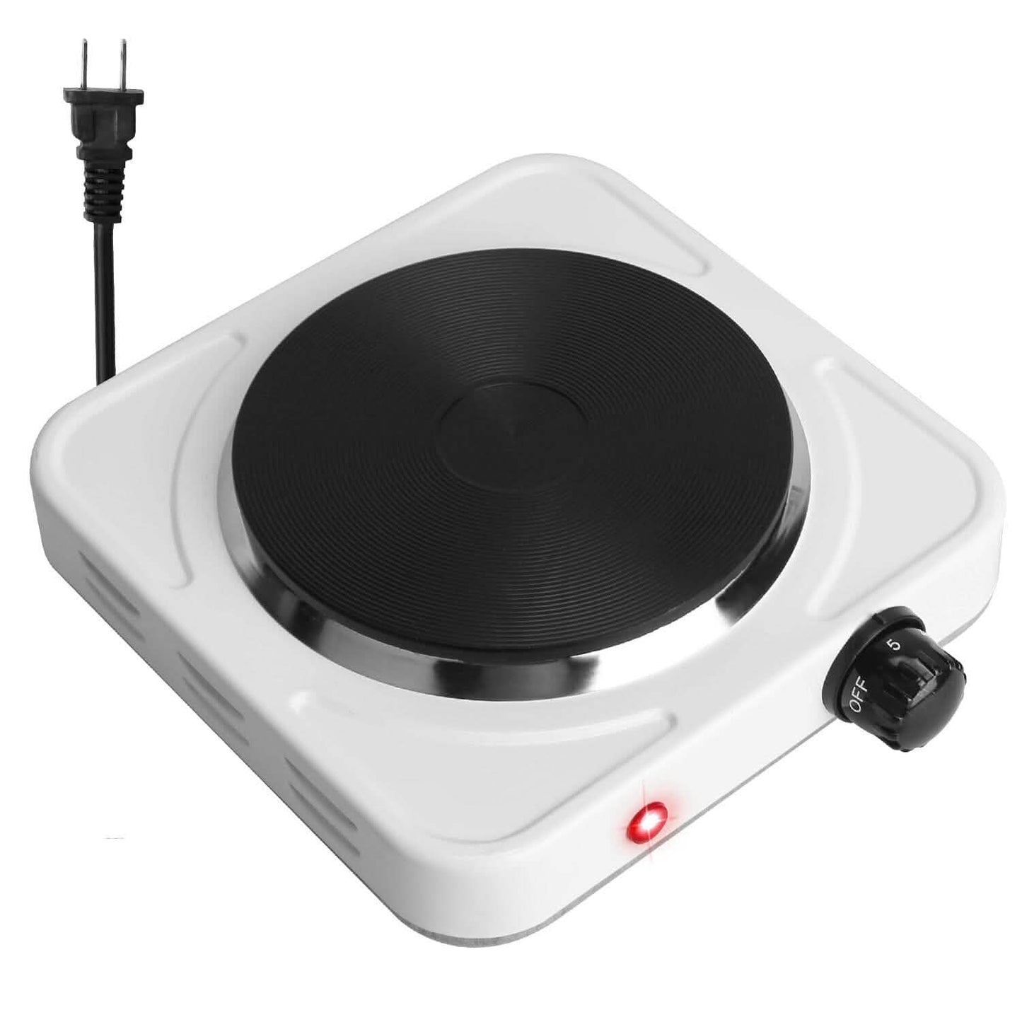 1500W Portable Heating Hot Plate Stove Countertop with Non Slip Rubber Kitchen Appliances - Tophatter Daily Deals