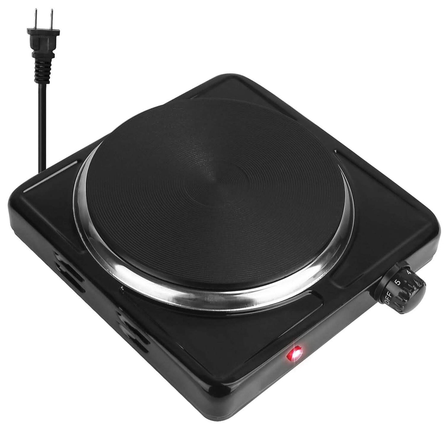 1500W Portable Heating Hot Plate Stove Countertop with Non Slip Rubber Kitchen Appliances - Tophatter Daily Deals