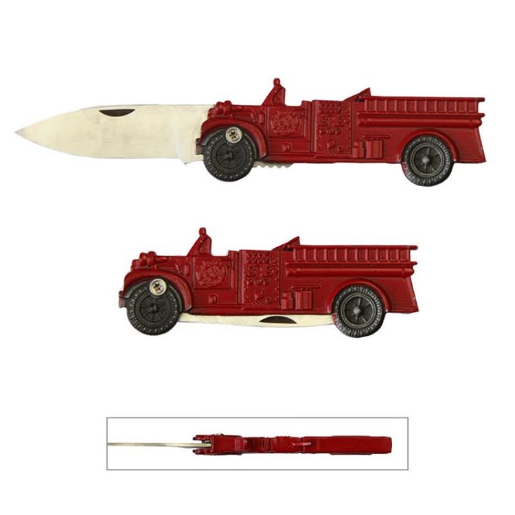 Fire Department Fire Truck Folding Collectible Knife - Tophatter's Army Products & Self Defense Collectible Weapons - Tophatter Daily Deals