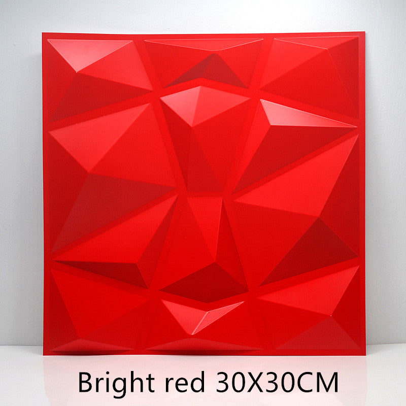 3D solid background wall panel Bright red 30X30 0 - Tophatter Daily Deals