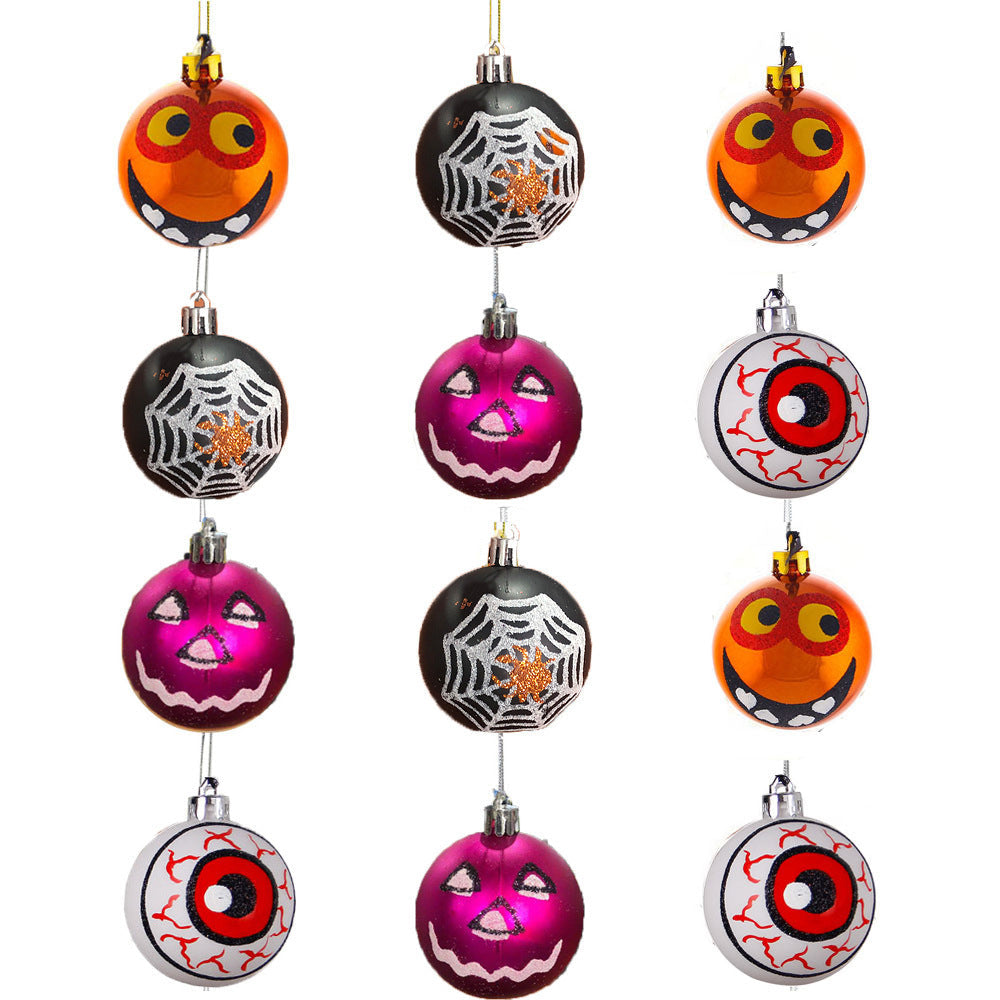 Halloween Ornaments 6cm Matte Balls Hanging Porch Decor Halloween Set 2 3D Changing Face Moving Picture Frame - Tophatter Daily Deals