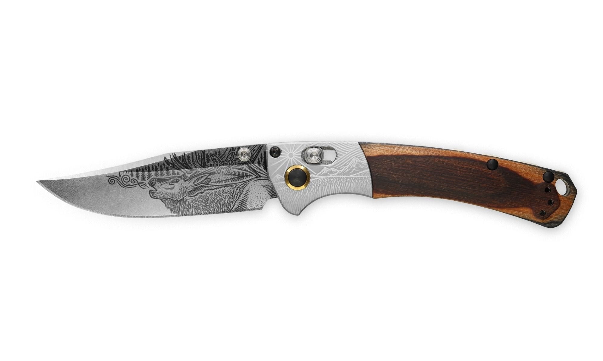 Benchmade Mini Crooked River - Limited Edition Artist Series - Bull Elk - 15085-2201 Knives - Tophatter Daily Deals