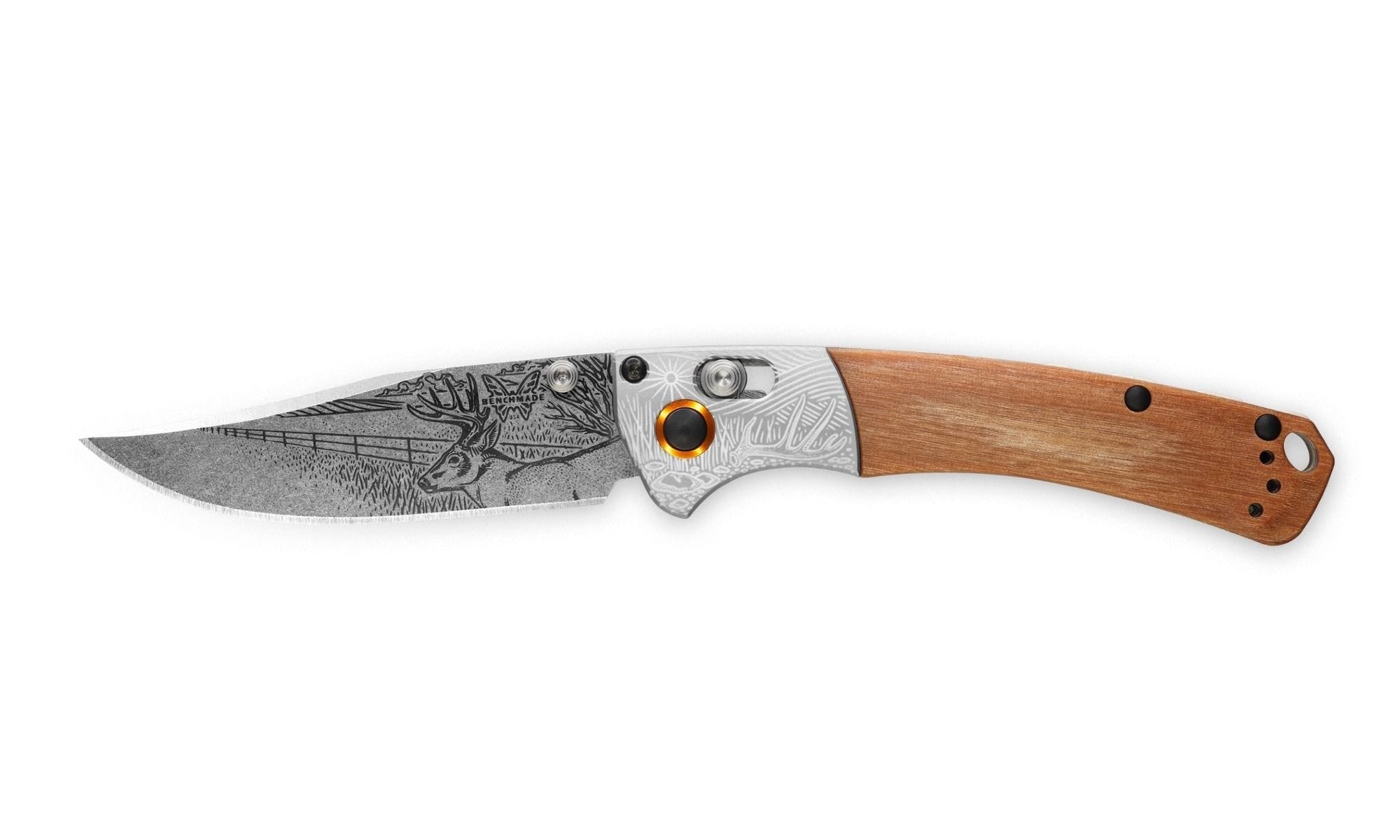 Benchmade Mini Crooked River - Limited Edition Artist Series - Whitetail Deer - 15085-2202 Knives - Tophatter Daily Deals
