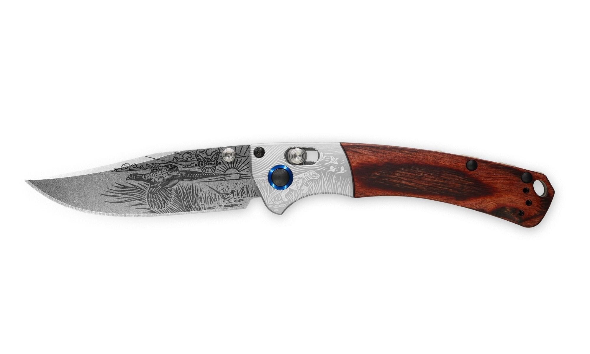 Benchmade Mini Crooked River - Limited Edition Artist Series - Pheasant- 15085-2204 Knives - Tophatter Daily Deals
