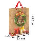 XL Extra Large Christmas Gift Bag 45 x 33cm | Traditional Christmas Wreath Glitter Paper Gift Bag | Christmas Present Bag Xmas Gift Bag Gift Bag - Tophatter Daily Deals