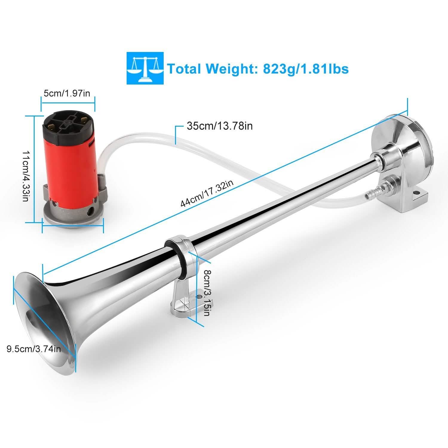 150dB Loud Single Car Trumpet 12V Electric Air Horn Automotive - Tophatter Daily Deals