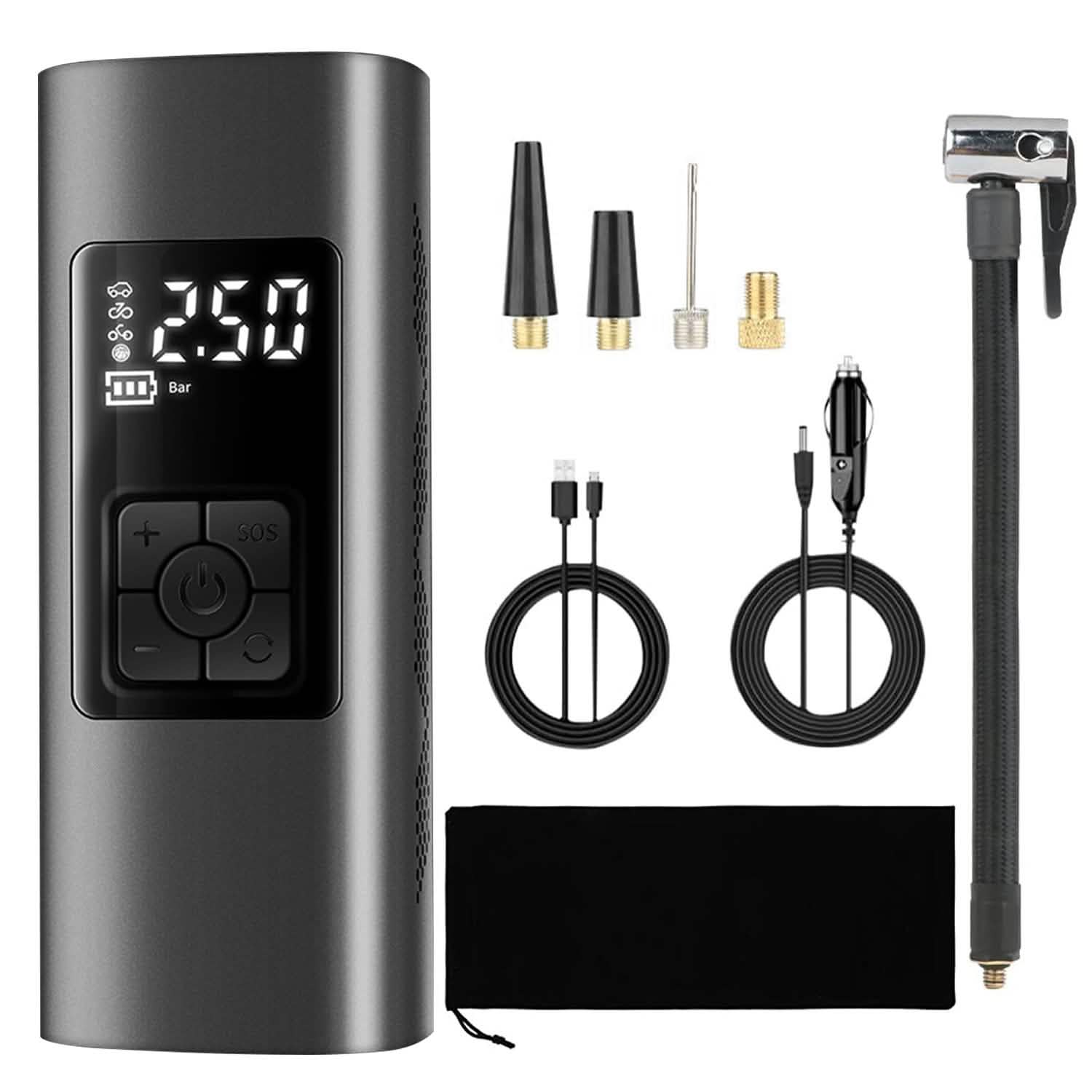 150PSI Cordless Car Tire Pump 6000mAh Rechargeable Tire Inflator Automotive - Tophatter Daily Deals