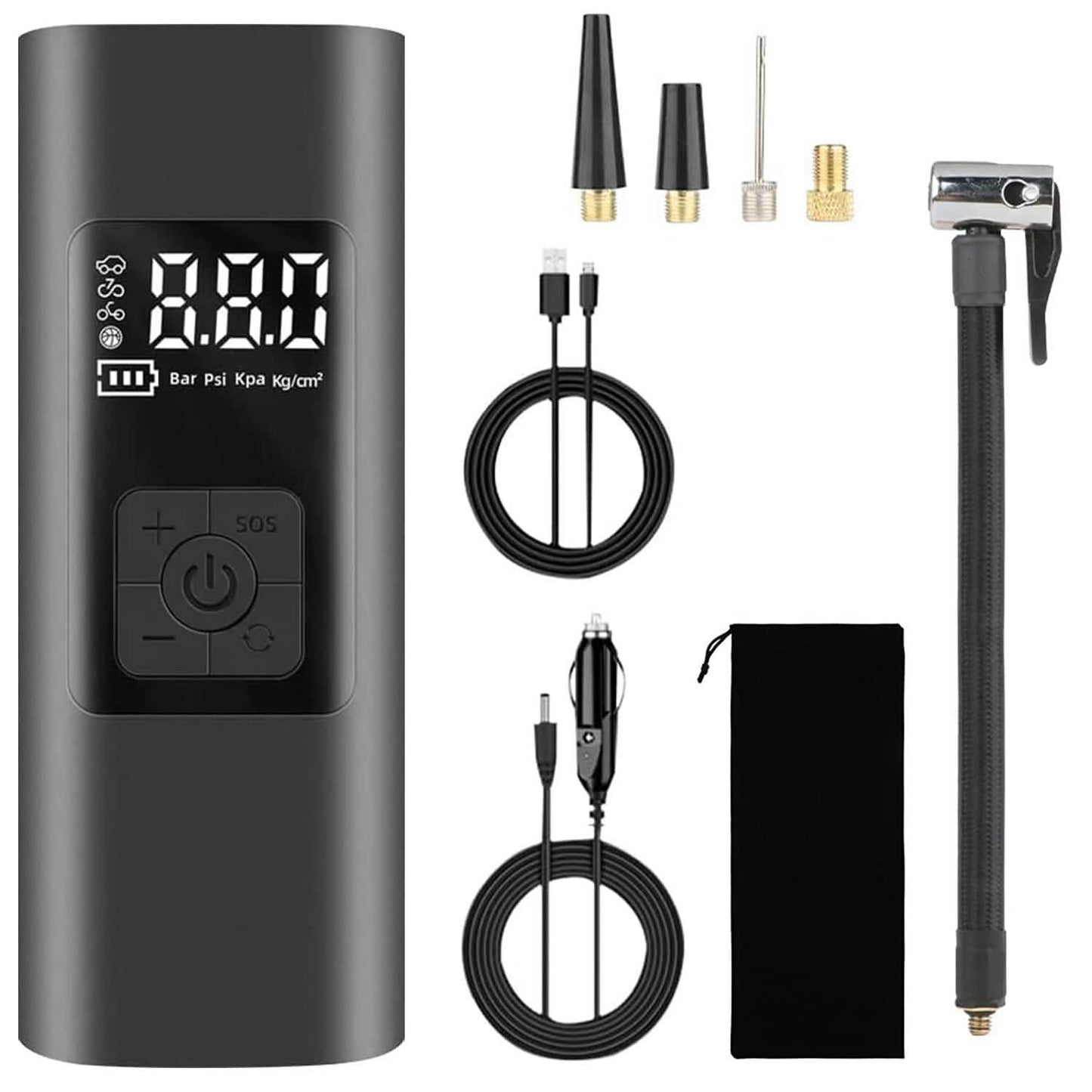 150PSI Cordless Car Tire Pump 6000mAh Rechargeable Tire Inflator Automotive - Tophatter Daily Deals