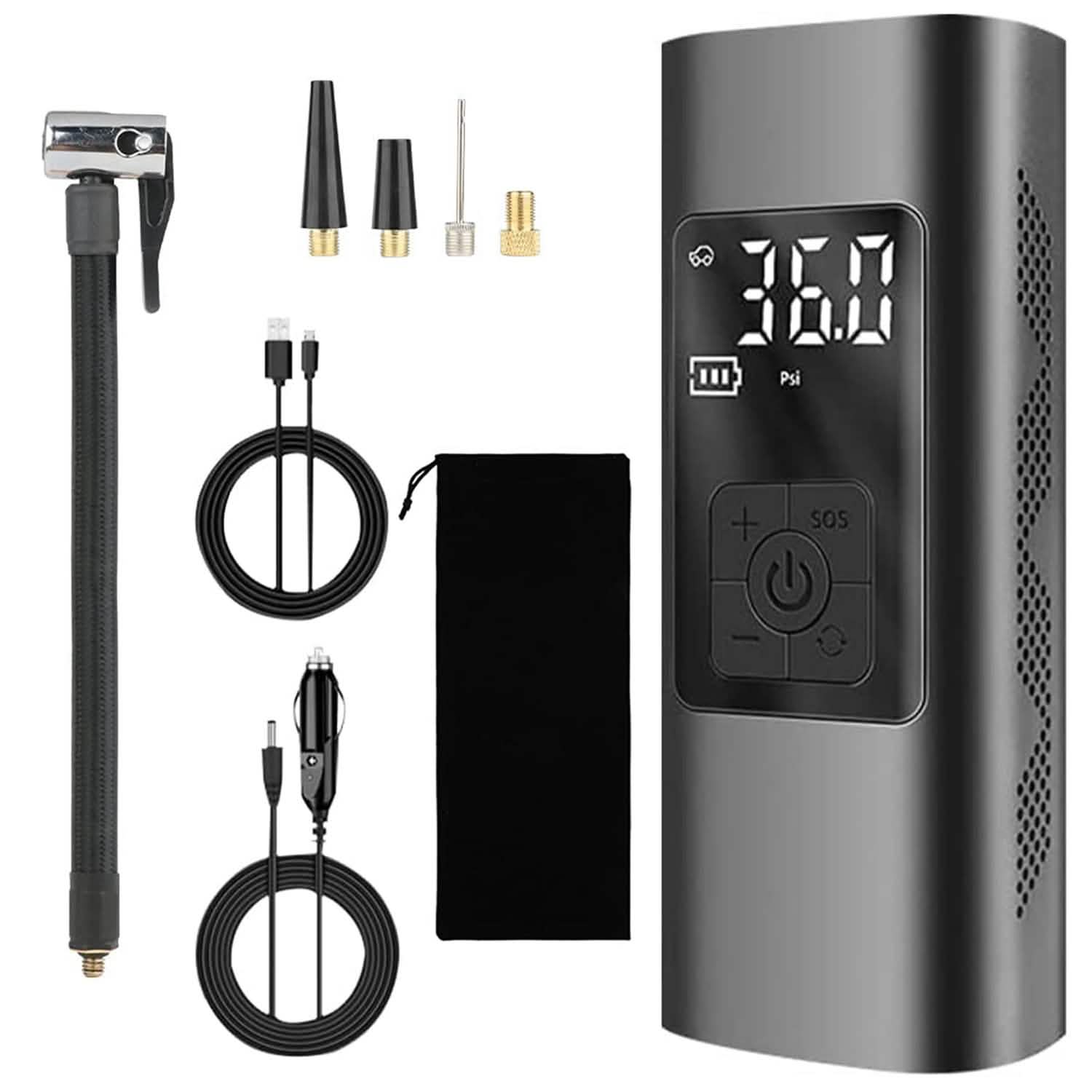 150PSI Cordless Car Tire Pump 6000mAh Rechargeable Tire Inflator Automotive - Tophatter Daily Deals