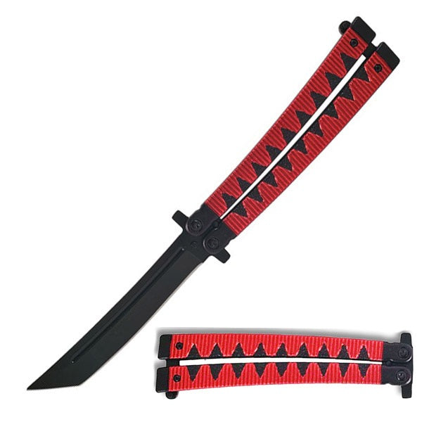 9.75" Samurai Japanese Style Tanto Blade Butterfly Knife Balisong - TOPHATTER'S ARMORY DEALS Collectible Weapons - Tophatter Daily Deals