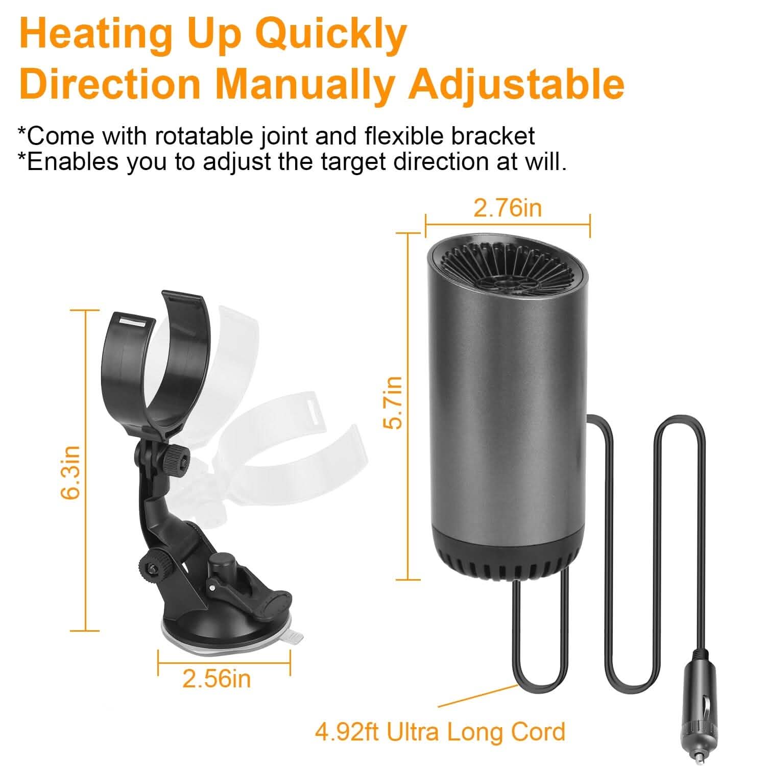 150W Portable Car Heater 2-in-1 Heating Cooling Fan Rotatable Demister Defroster Automotive - Tophatter Daily Deals