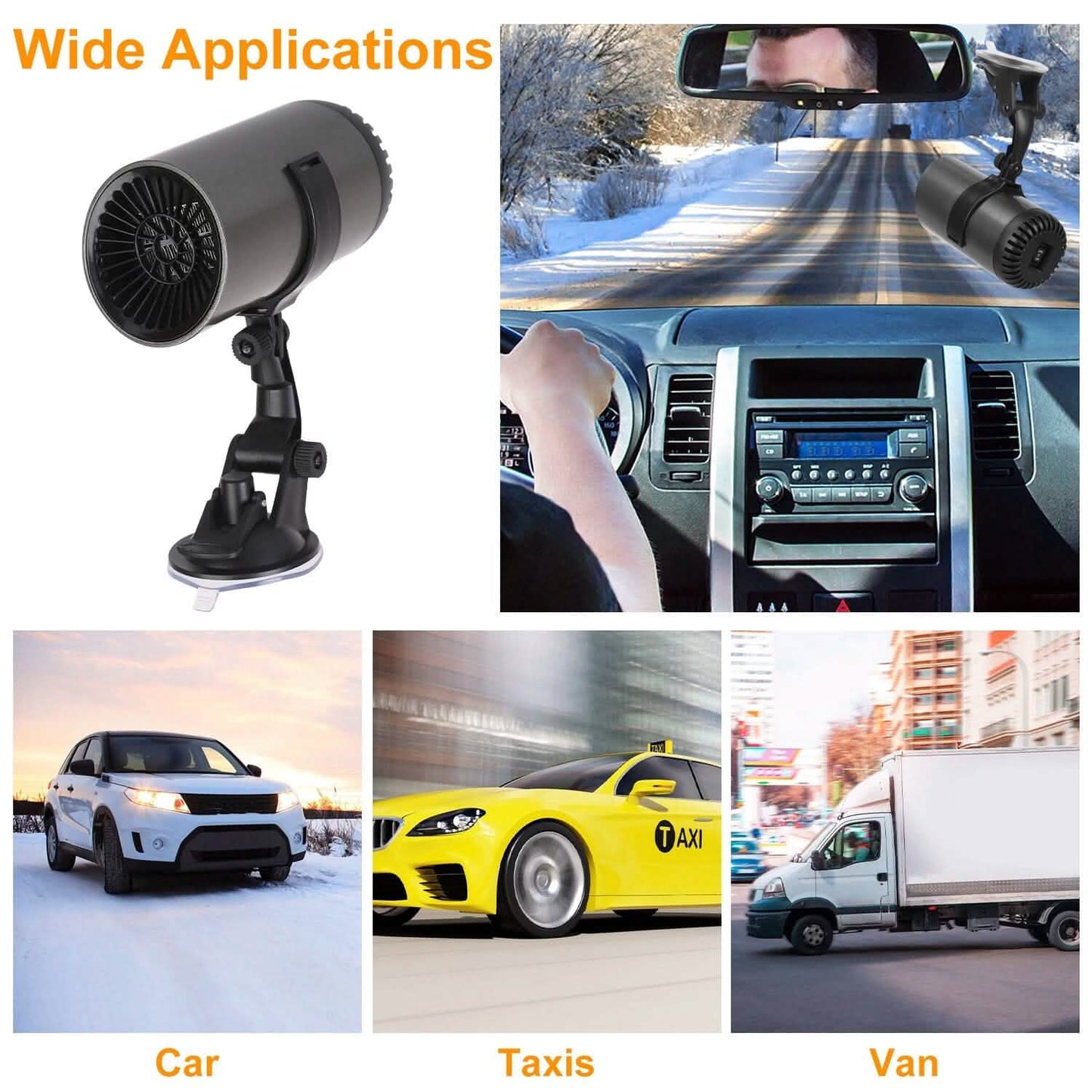 150W Portable Car Heater 2-in-1 Heating Cooling Fan Rotatable Demister Defroster Automotive - Tophatter Daily Deals