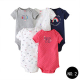Baby Short Climb 5-piece Romper Boys and Girls Cotton One-piece Rompers 2Style Q5pcs 0 - Tophatter Daily Deals
