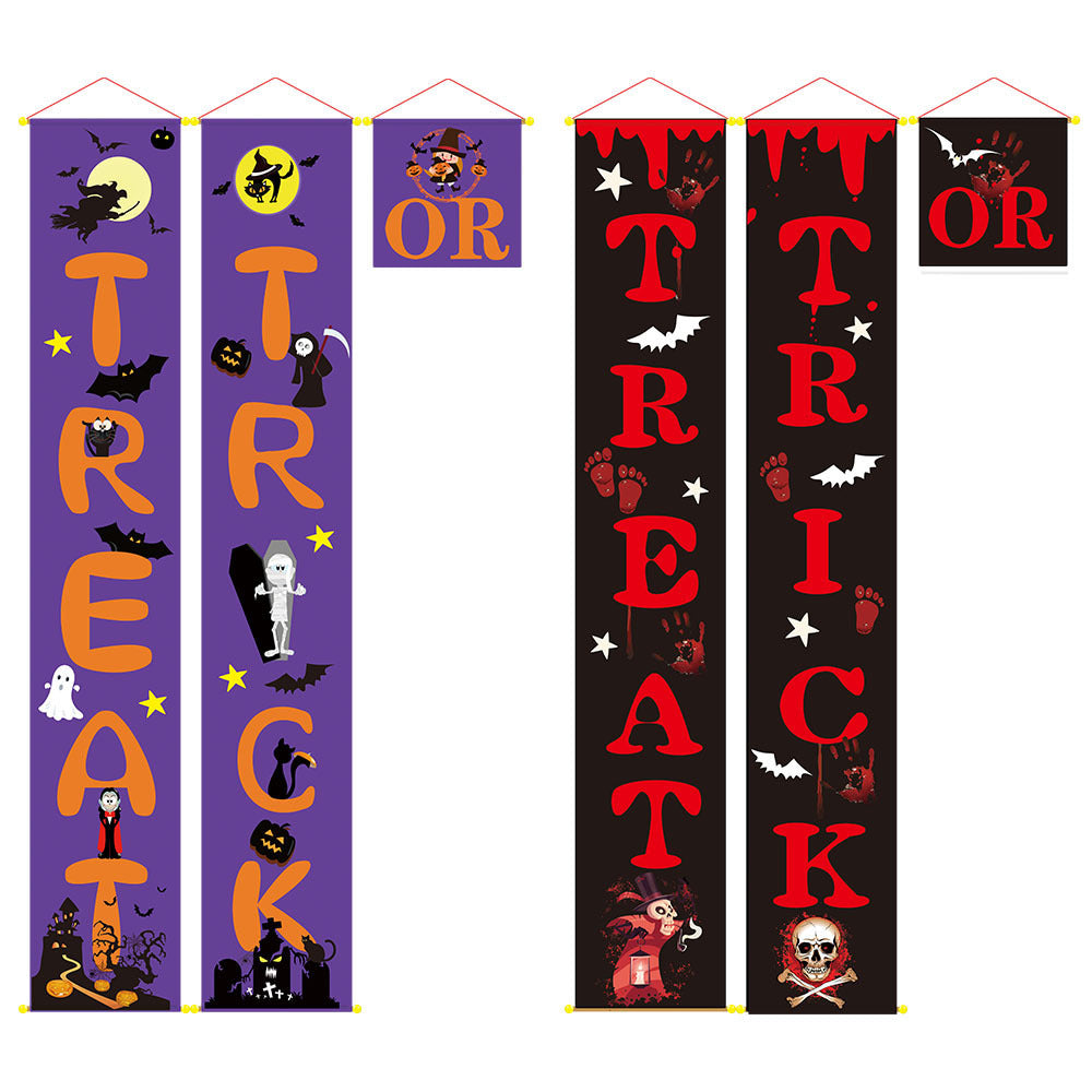 Halloween Door Banner Couplets Outdoor Black Red Decor 3D Changing Face Moving Picture Frame - Tophatter Daily Deals