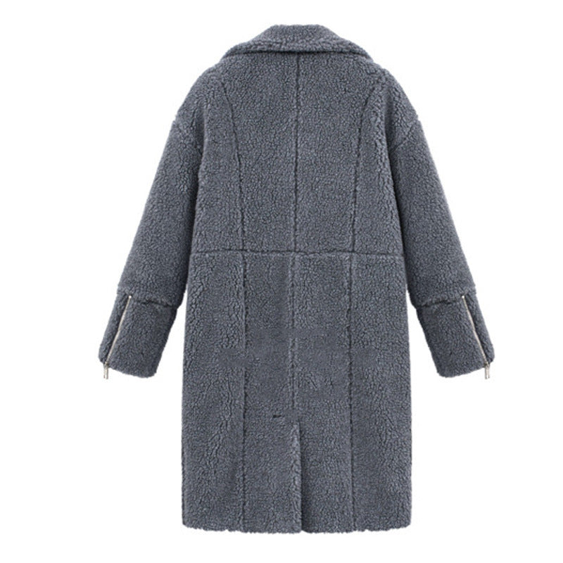 Warm Relaxed Women’s Wool Coat - Mid Length Wool Blend, City 3D Changing Face Moving Picture Frame - Tophatter Daily Deals