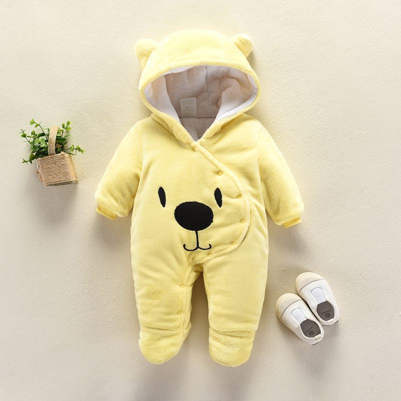 Autumn and winter newborn climbing suit Yellowa 0 - Tophatter Daily Deals