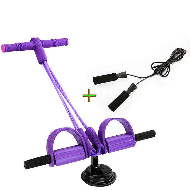 4 Tubes Latex Foot Elastic Pull Rope Expander Pedal Resistance Band Fitness Sit Up Pull Rope 0 - Tophatter Daily Deals