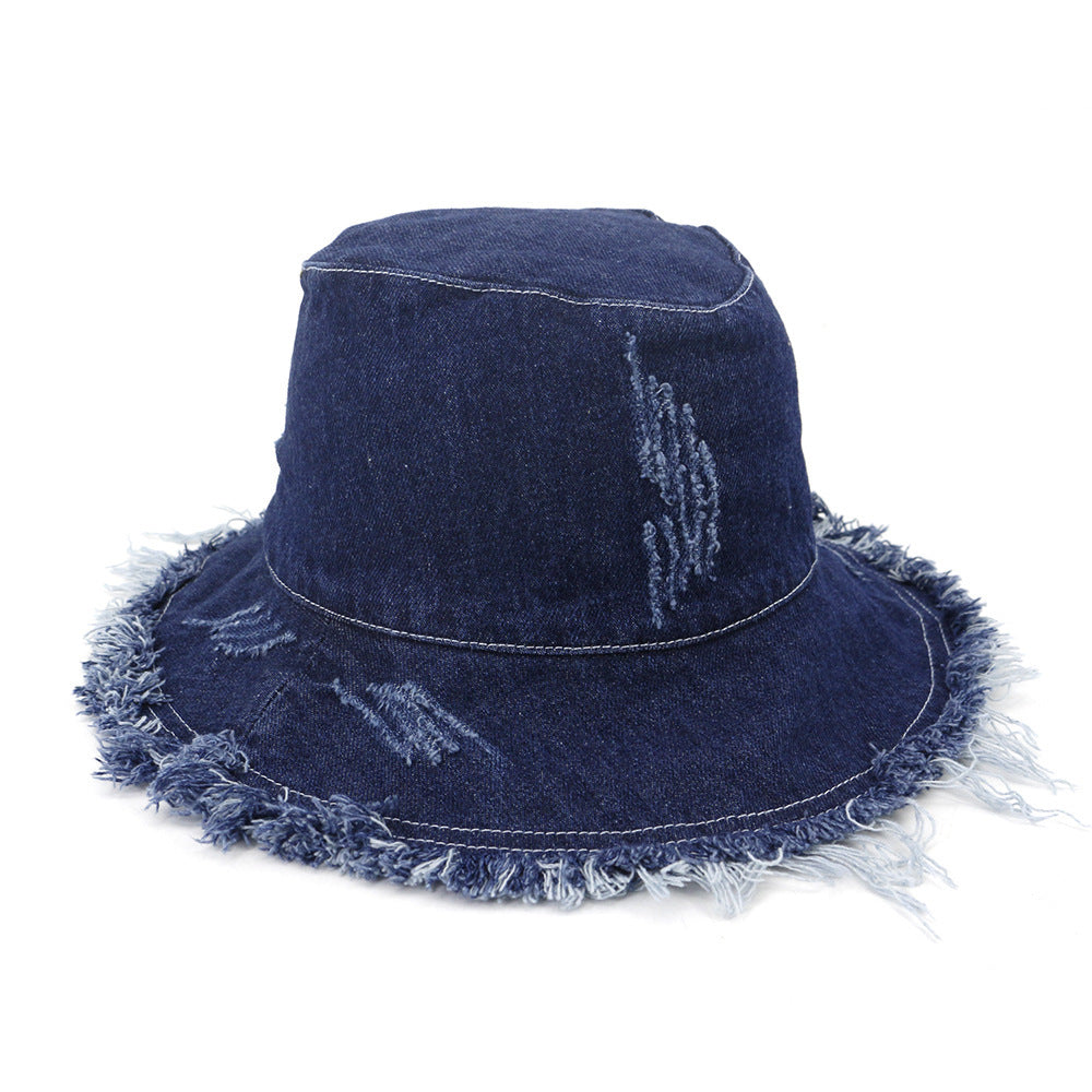 Big edge dome straw hat Navy 0 - Tophatter Daily Deals