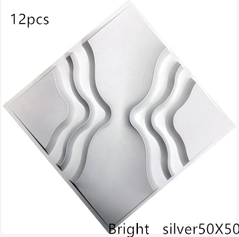 3D solid background wall panel Bright silverC12pc 50X50 0 - Tophatter Daily Deals