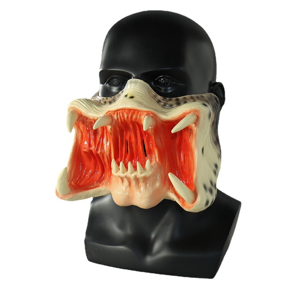 Latex Horror Mask Cannibal Mouth Cosplay Halloween 2025 3D Changing Face Moving Picture Frame - Tophatter Daily Deals