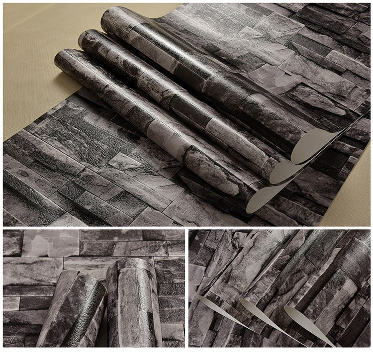 3D 3D PVC imitation marble wallpaper Black 0 - Tophatter Daily Deals