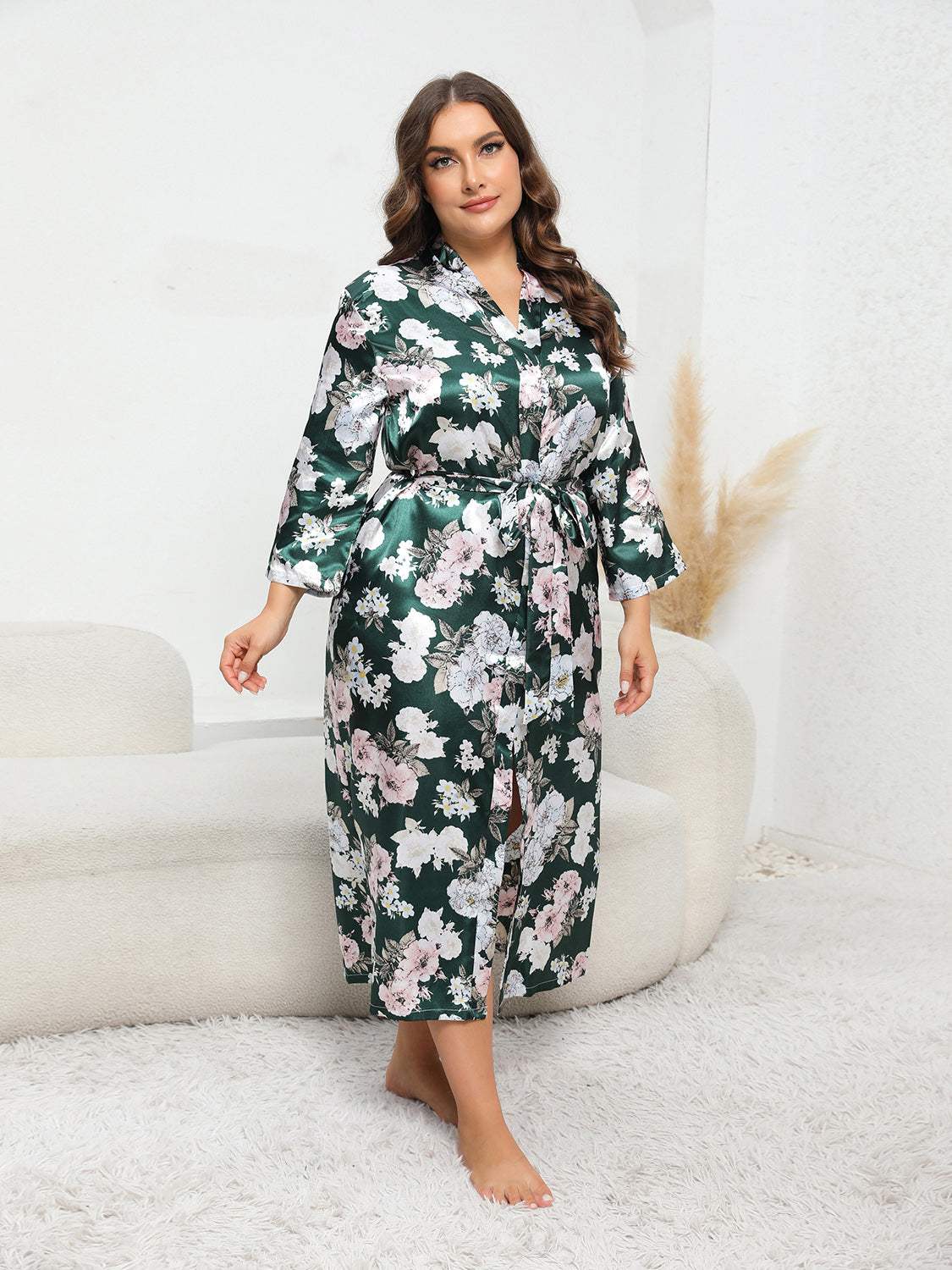 Plus Size Tie Waist Robe Sleep Dresses - Tophatter Daily Deals