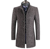 Insulating Men's Overcoat - Single-Breasted, Wool, Commute Brown 3D Changing Face Moving Picture Frame - Tophatter Daily Deals