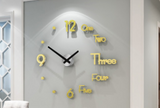 3D Wall Sticker Clock Champagne Gold 0 - Tophatter Daily Deals