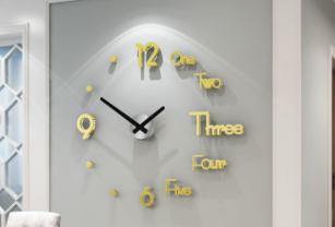 3D Wall Sticker Clock Champagne Gold 0 - Tophatter Daily Deals