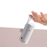 5000mah Portable Charger With Built-in Cable Power Bank External Battery 0 - Tophatter Daily Deals