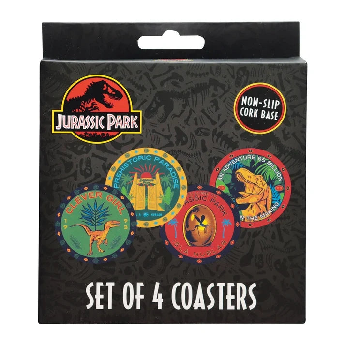 Jurassic Park – Official Printed Metal Drinks Coasters Coaster - Tophatter Daily Deals