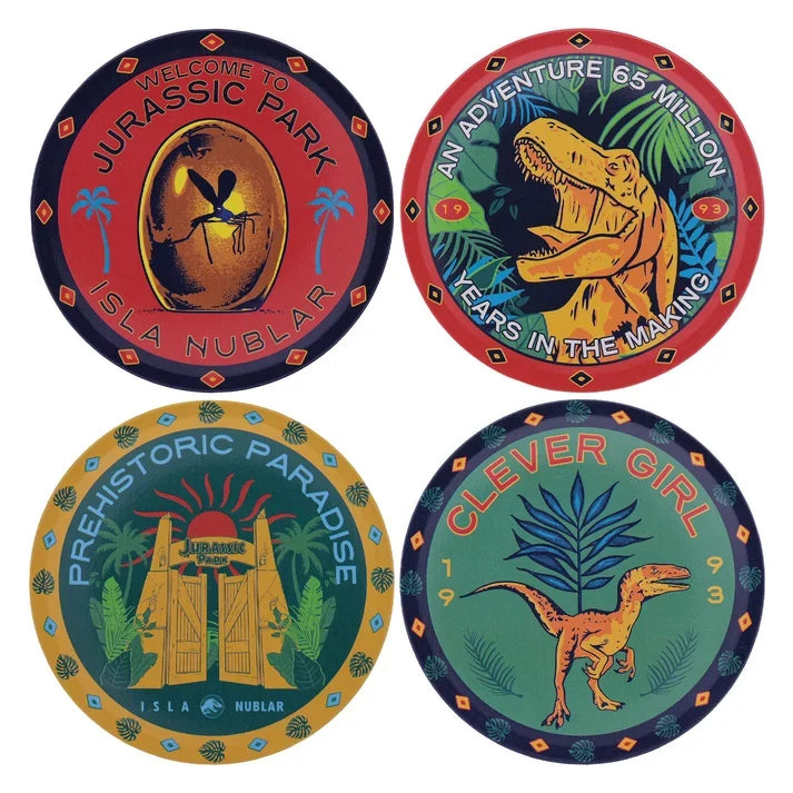 Jurassic Park – Official Printed Metal Drinks Coasters Coaster - Tophatter Daily Deals