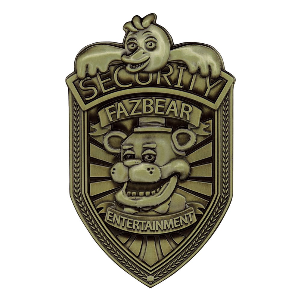 Five Nights at Freddy's – Official Replica Security Badge (Antique Brass Edition) Badge - Tophatter Daily Deals