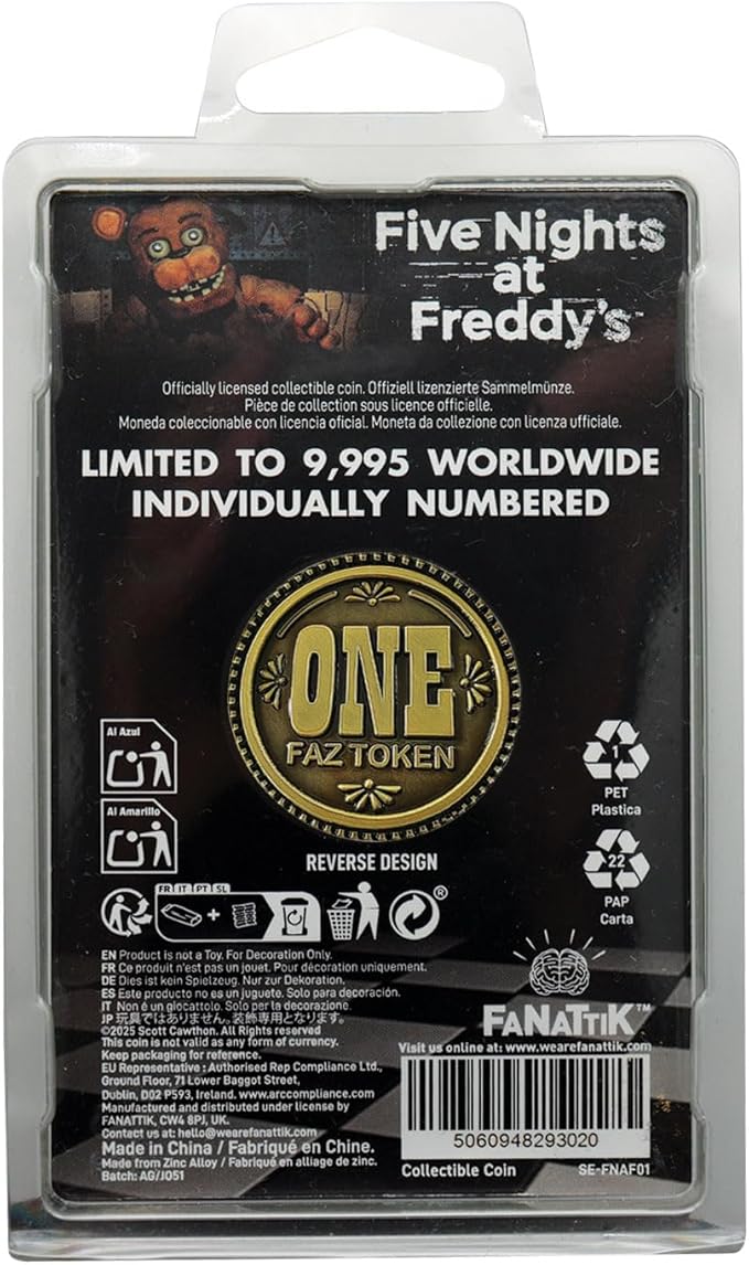 Five Nights at Freddy's – Official One Faz-Token Collectible Coin Replica Coin - Tophatter Daily Deals