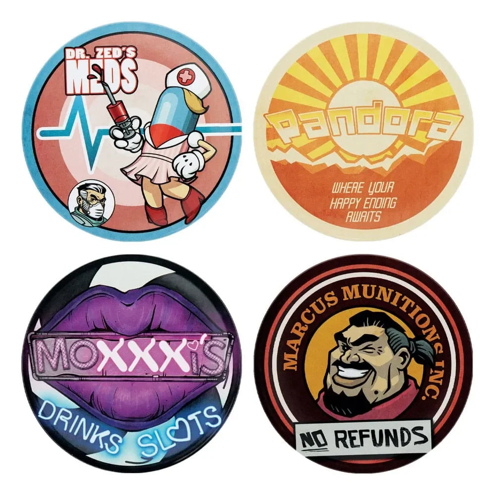 Borderlands – Official Set of 4 Printed Drinks Coasters Coaster - Tophatter Daily Deals