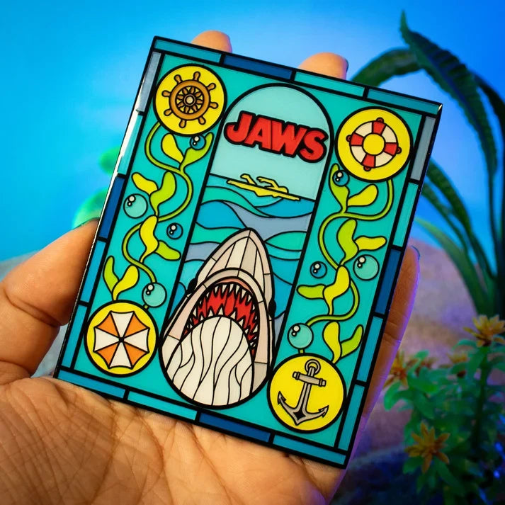 Jaws – Official Stained Glass-Style Metal Ingot Glassware - Tophatter Daily Deals