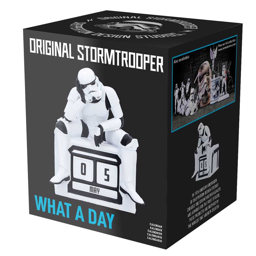 Original Stormtrooper – Official "What a Day" Perpetual Calendar Decorative Figurine - Tophatter Daily Deals