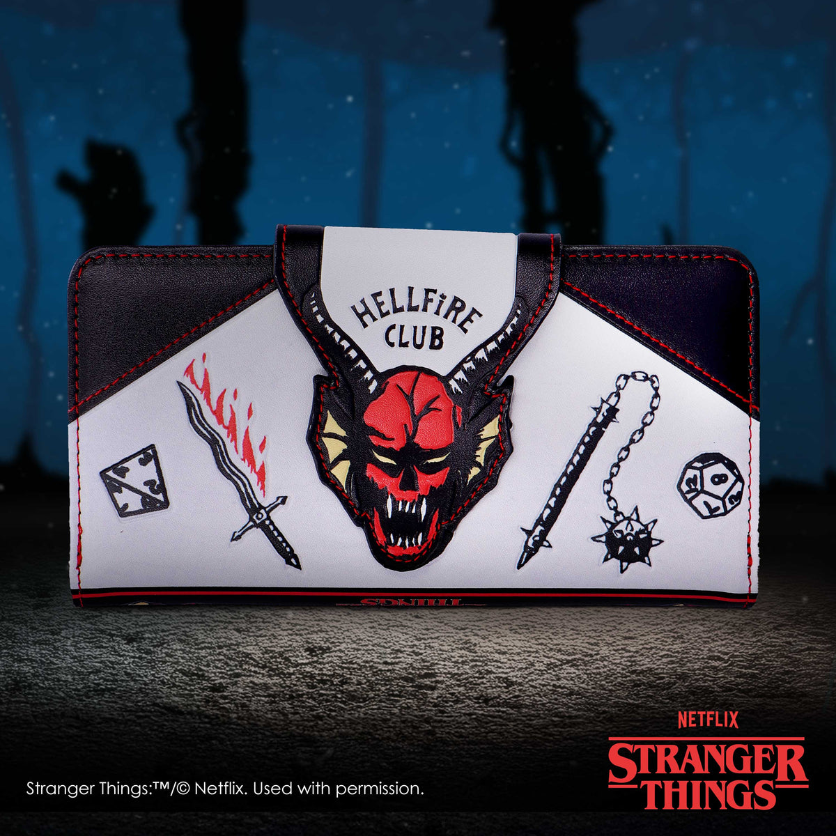 Stranger Things – Official "Hellfire Club" Embossed Purse Purse - Tophatter Daily Deals