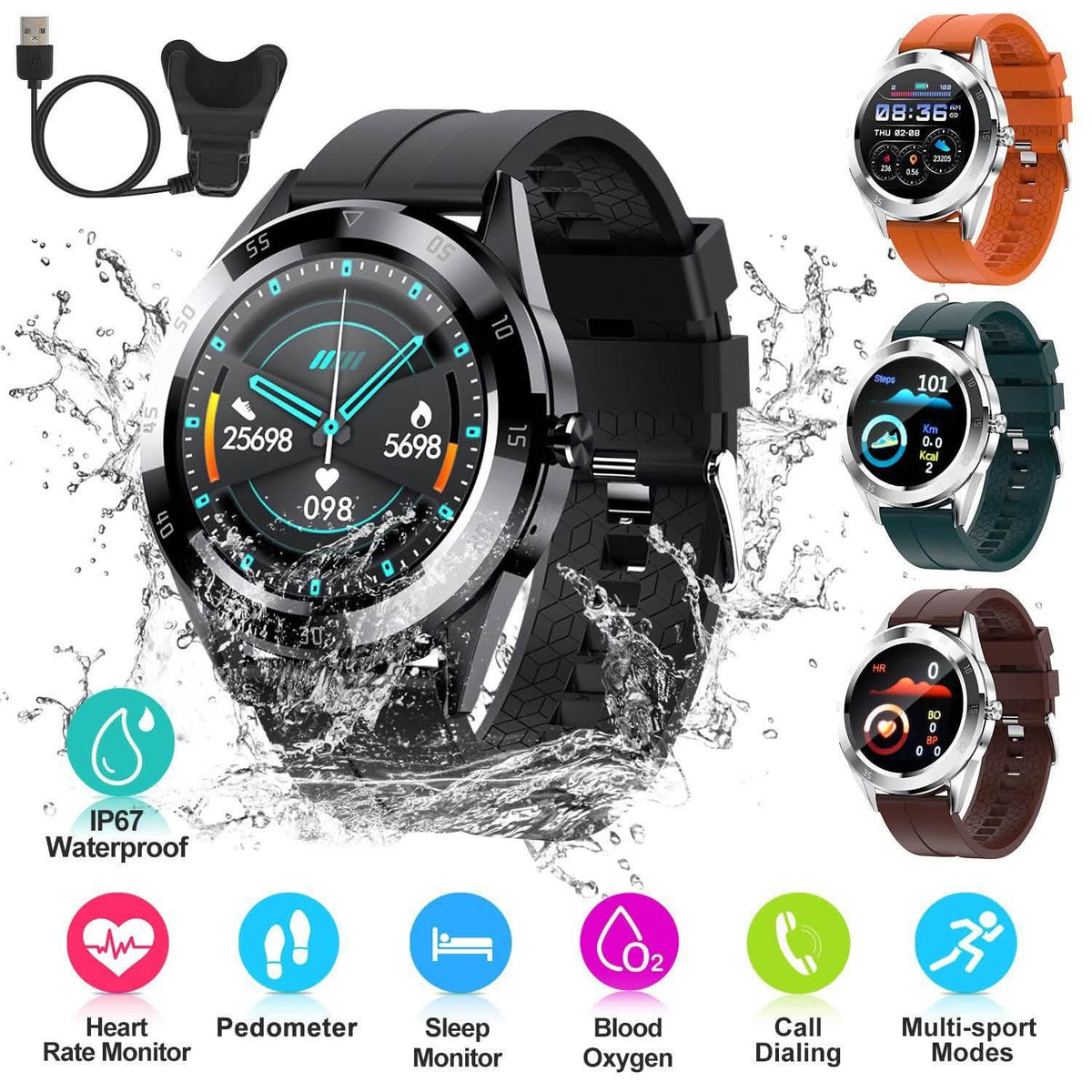 1.54" Wireless Fitness Tracker Fitness & Exercise - Tophatter Daily Deals